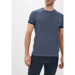 Pepe Jeans pánské modré tričko s proužkem Denby - XL (561)